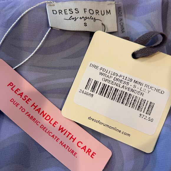 Dress Forum Los Angeles Mini Dress Wrap style size small NWT - Picture 5 of 7